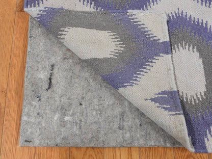Purple 8'10" x 12'2" Flatweave / Kilim Hand woven Wool Rug - Sku: O087869