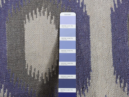 Purple 8'10" x 12'2" Flatweave / Kilim Hand woven Wool Rug - Sku: O087869