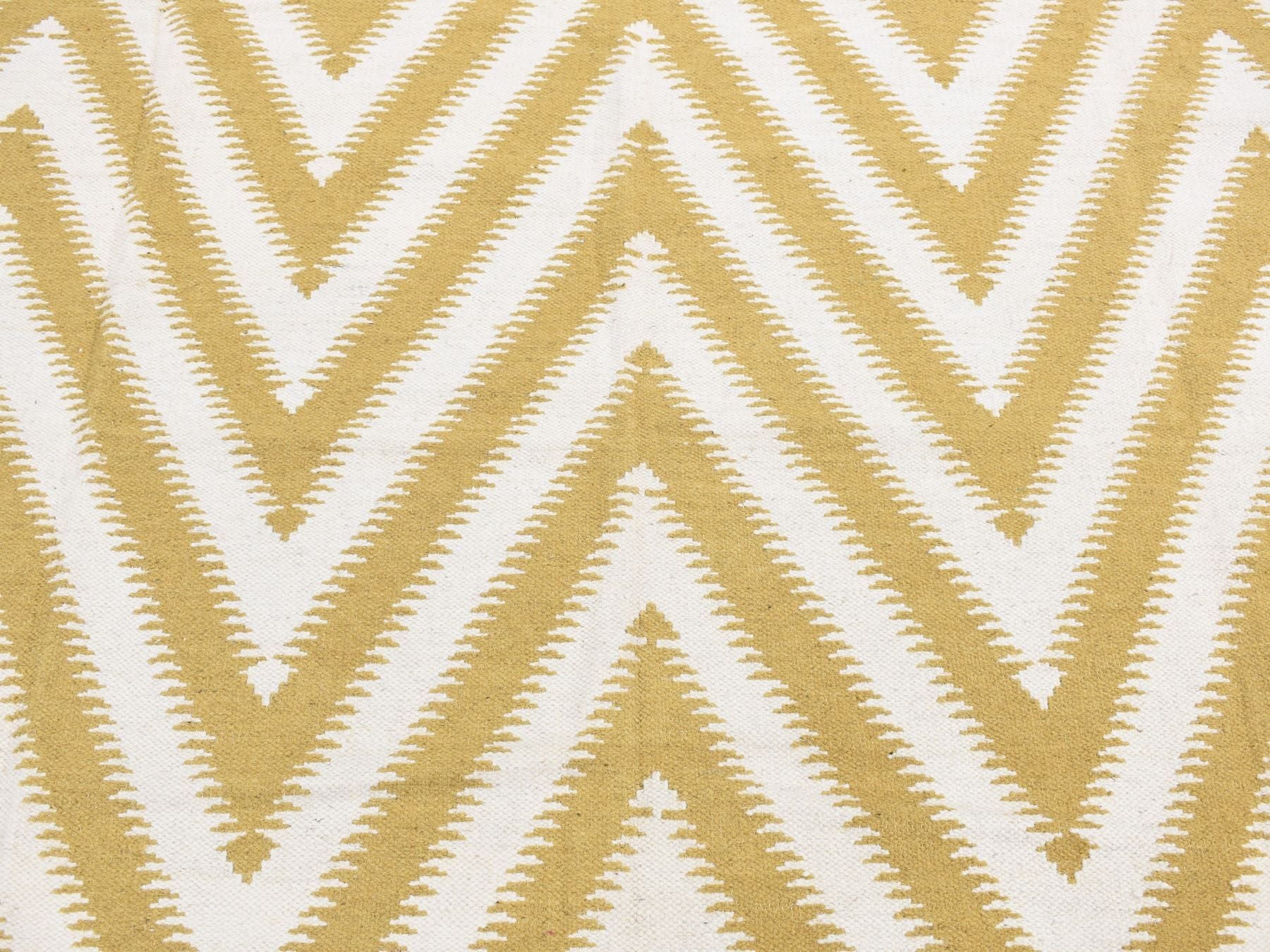 Kilim Flat-Weave hand-knotted wool rug in Yellow, 8' x 10' — SKU O087882 (view 8)