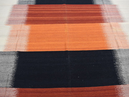 Ivory 9'0" x 12'6" Flat Weave Hand woven Wool Rug - Sku: O087895