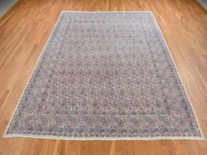 Kerman Fine Oriental hand-knotted wool rug in Ivory, 8'9" x 12'1" — SKU O087897 (view 2)