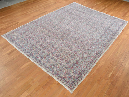 Kerman Fine Oriental hand-knotted wool rug in Ivory, 8'9" x 12'1" — SKU O087897 (view 3)