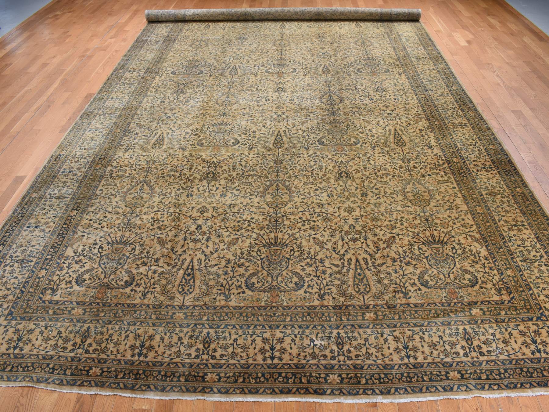 Brown 10'8" x 20'5" Traditional Hand knotted Wool Rug - Sku: O087903