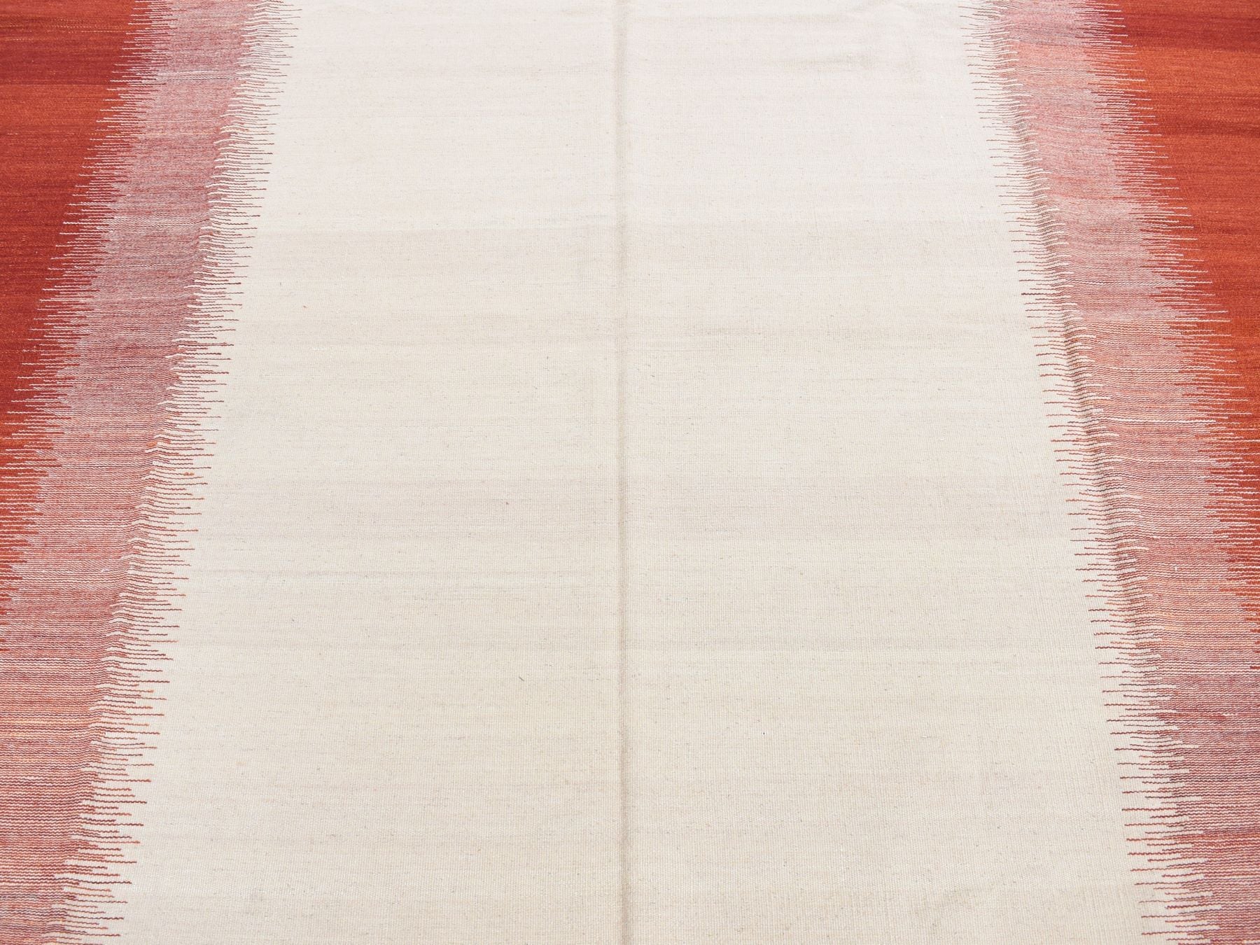 Kilim Flat-Weave hand-knotted wool rug in Ivory, 8' x 10'2" — SKU O087910 (view 8)