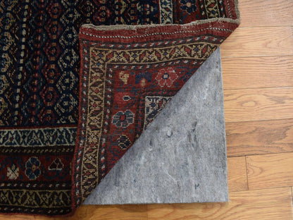 Blue 3'7" x 16'6" Antique Hand knotted Wool Rug - Sku: O087914