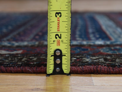 Blue 3'7" x 16'6" Antique Hand knotted Wool Rug - Sku: O087914