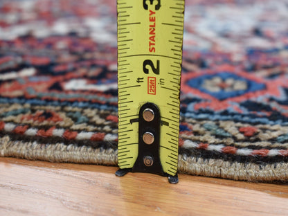 Heriz Heriz hand-knotted wool rug in Red & Blue, 4'9" x 5'10" — SKU O087915 (view 8)