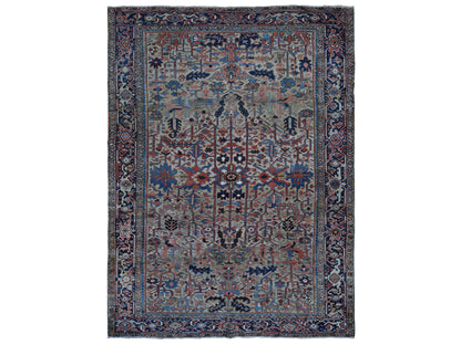 Beige 9'3" x 12'4" Heriz Hand knotted Wool Rug - Sku: O087918