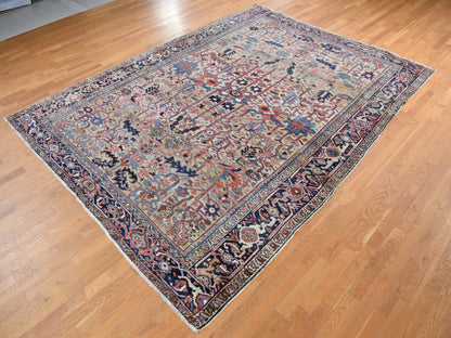 Beige 9'3" x 12'4" Heriz Hand knotted Wool Rug - Sku: O087918