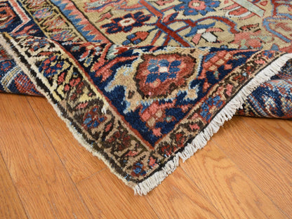 Beige 9'3" x 12'4" Heriz Hand knotted Wool Rug - Sku: O087918