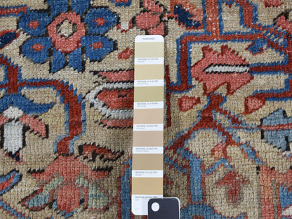 Beige 9'3" x 12'4" Heriz Hand knotted Wool Rug - Sku: O087918