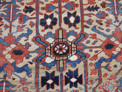 Beige 9'3" x 12'4" Heriz Hand knotted Wool Rug - Sku: O087918