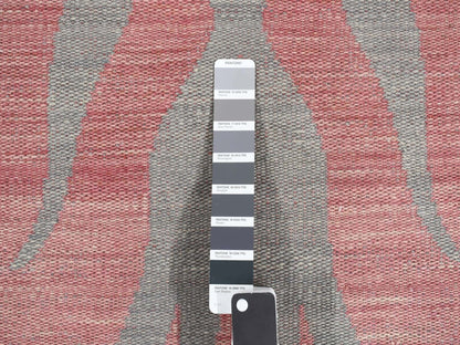 Kilim Flat-Weave hand-knotted wool rug in Gray, 4' x 6' — SKU O087929 (view 5)