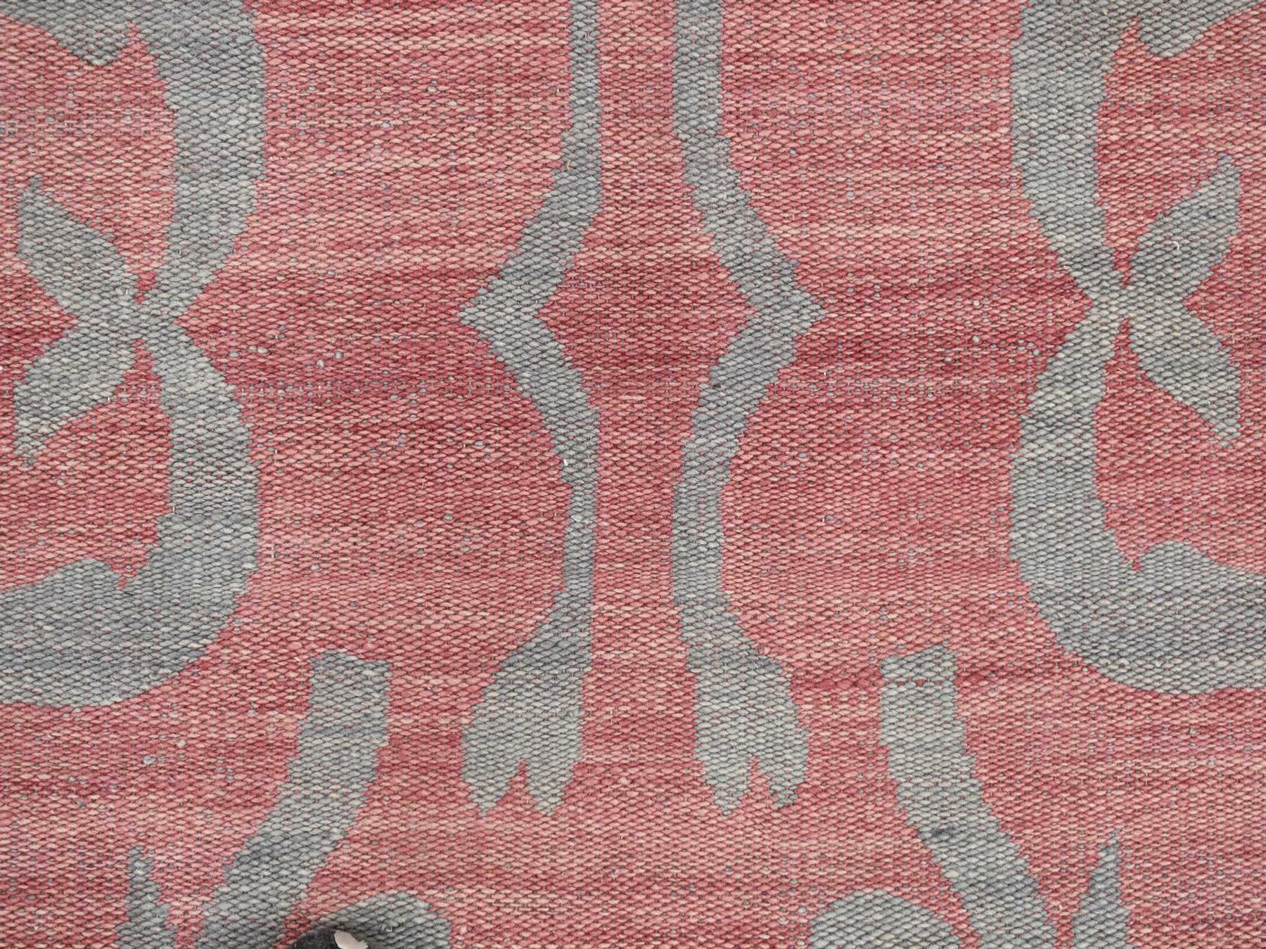 Kilim Flat-Weave hand-knotted wool rug in Gray, 4' x 6' — SKU O087929 (view 6)