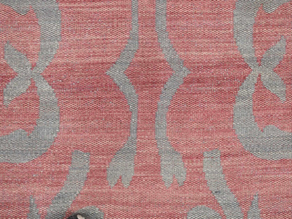 Kilim Flat-Weave hand-knotted wool rug in Gray, 4' x 6' — SKU O087929 (view 6)