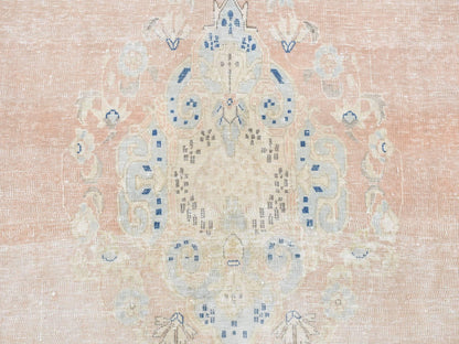 Kerman Vintage hand-knotted worn wool rug in Pink & Blue, 4'7" x 6'7" — SKU O087930 (view 8)