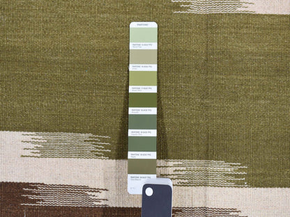 Green 5'1" x 8'1" Flatweave / Kilim Hand woven Wool Rug - Sku: O087931