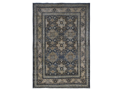 Blue 9'4" x 13'9" Antique Hand knotted Wool Rug - Sku: O087939