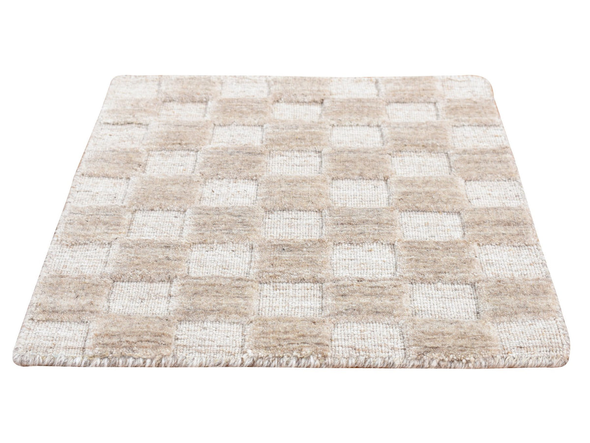 Modern / Contemporary hand-knotted wool rug in Gray, 1'6" x 1'6" — SKU O087944