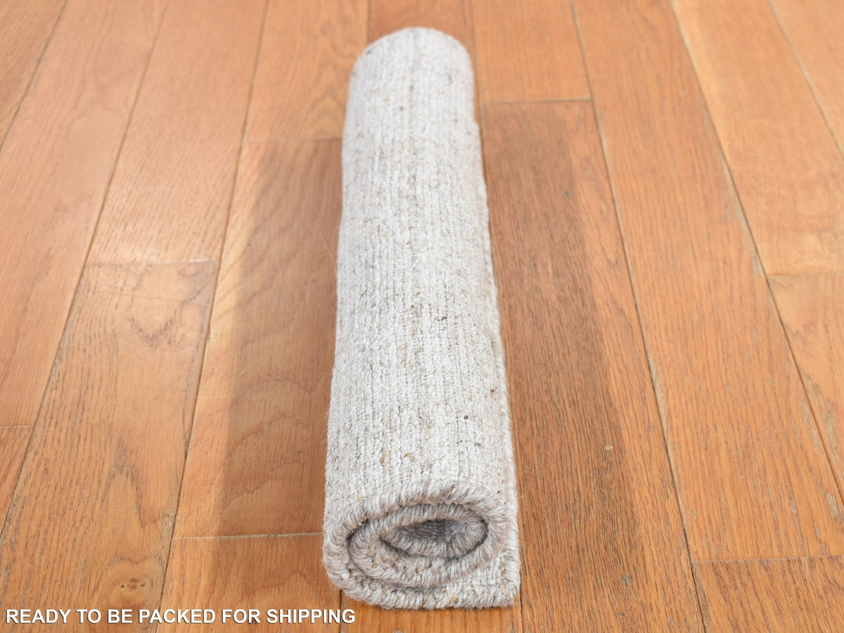 Modern / Contemporary hand-knotted wool rug in Gray, 1'6" x 1'6" — SKU O087944 (view 3)