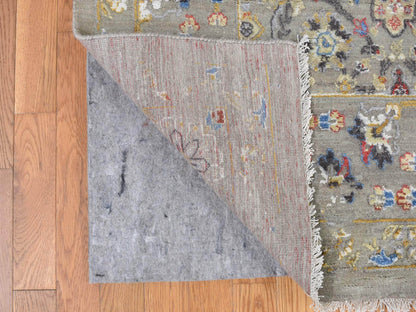 Beige 10'0" x 10'6" Transitional Hand knotted Wool/Silk Rug - Sku: O087946