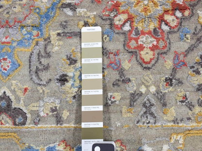 Beige 10'0" x 10'6" Transitional Hand knotted Wool/Silk Rug - Sku: O087946