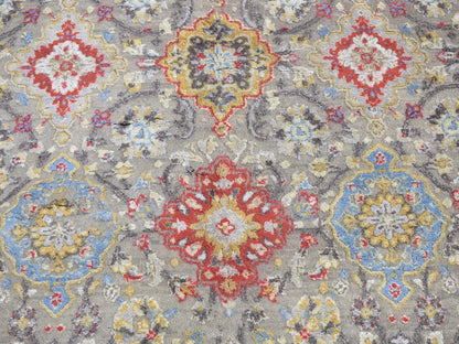 Beige 10'0" x 10'6" Transitional Hand knotted Wool/Silk Rug - Sku: O087946