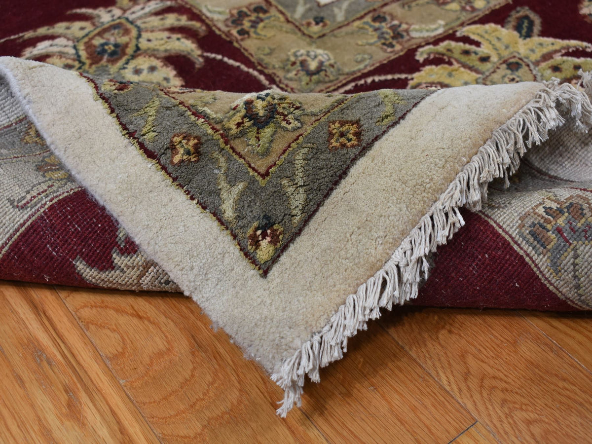 Rajasthan Rajasthan hand-knotted wool/silk rug in Ivory & Red, 12' x 18'2" — SKU O087952 (view 5)