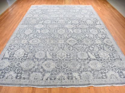 Oushak Oushak hand-knotted wool/silk rug in Gray, 12' x 15'8" — SKU O087953 (view 2)