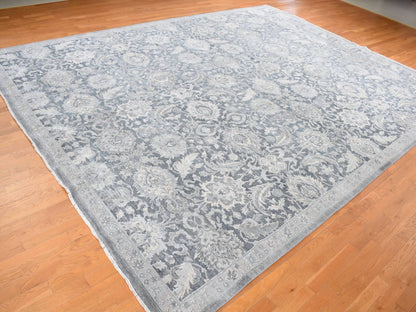 Oushak Oushak hand-knotted wool/silk rug in Gray, 12' x 15'8" — SKU O087953 (view 3)