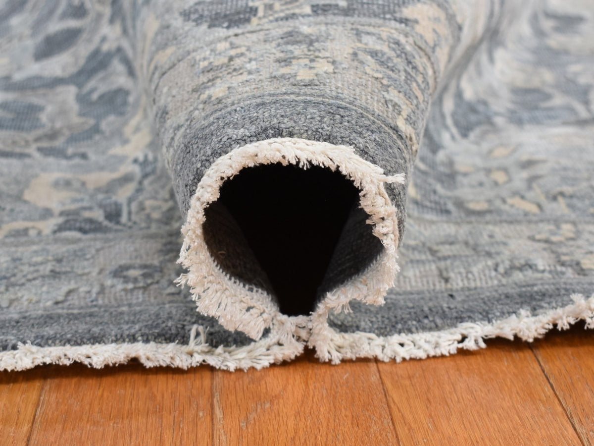 Oushak Oushak hand-knotted wool/silk rug in Gray, 12' x 15'8" — SKU O087953 (view 6)