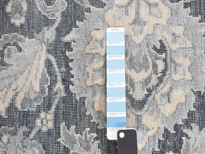 Oushak Oushak hand-knotted wool/silk rug in Gray, 12' x 15'8" — SKU O087953 (view 7)