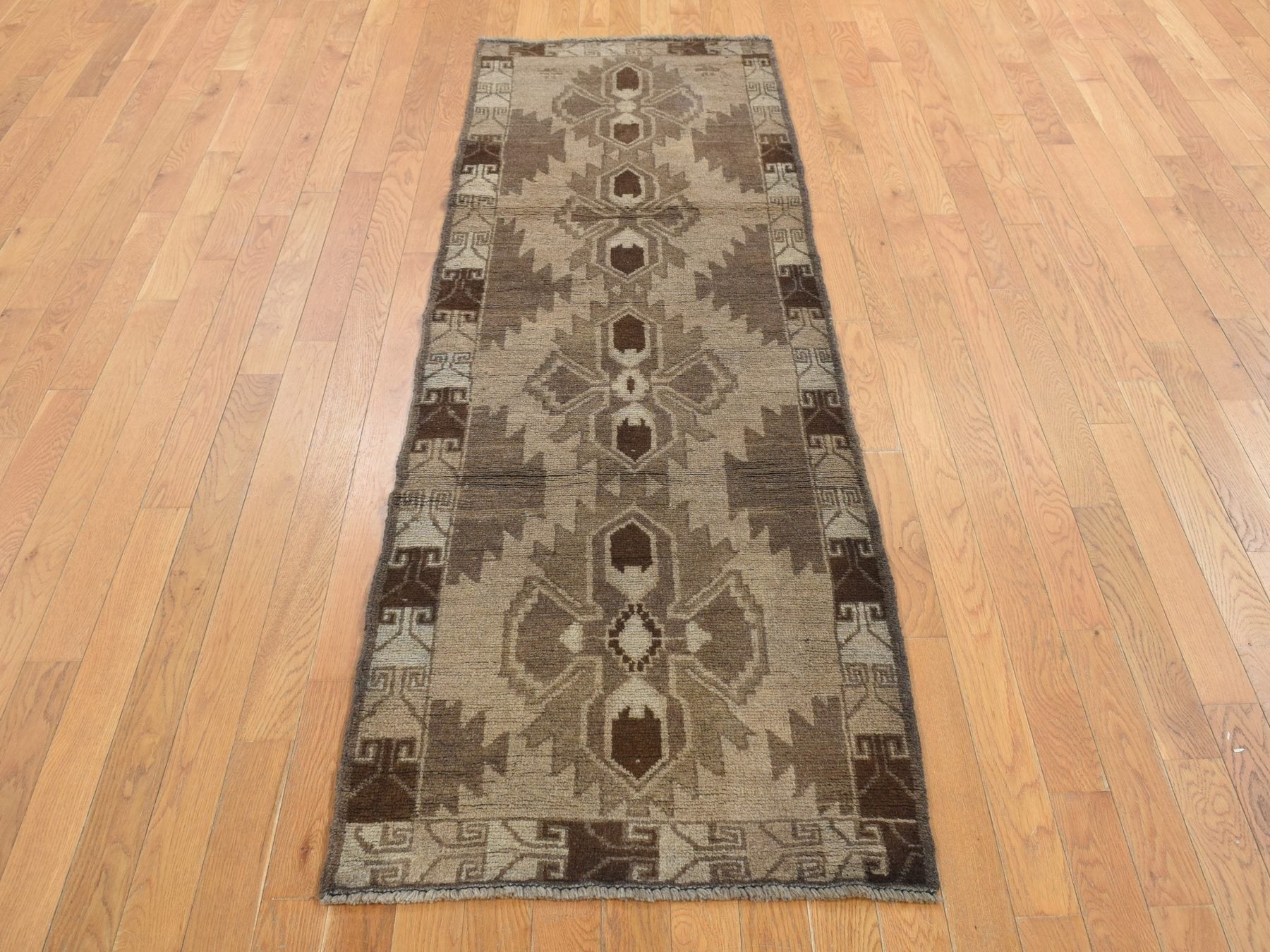 Baluch Tribal & Geometric hand-knotted wool runner in Brown, 2'5" x 8' — SKU O087955 (view 2)