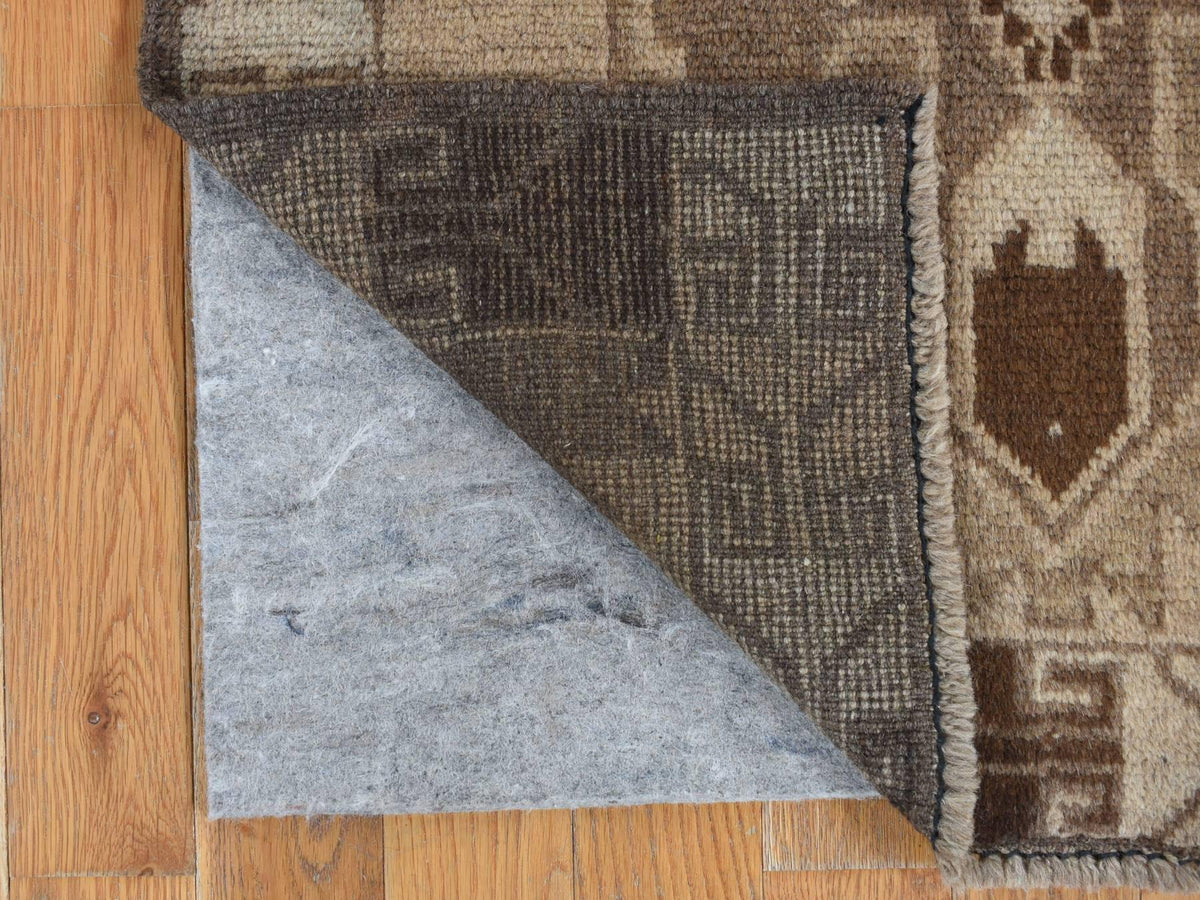 Baluch Tribal & Geometric hand-knotted wool runner in Brown, 2'5" x 8' — SKU O087955 (view 3)