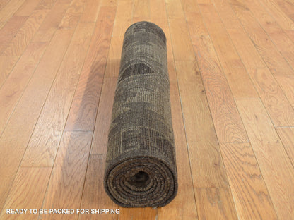 Brown 2'5" x 8'0" Tribal Hand knotted Wool Rug - Sku: O087955