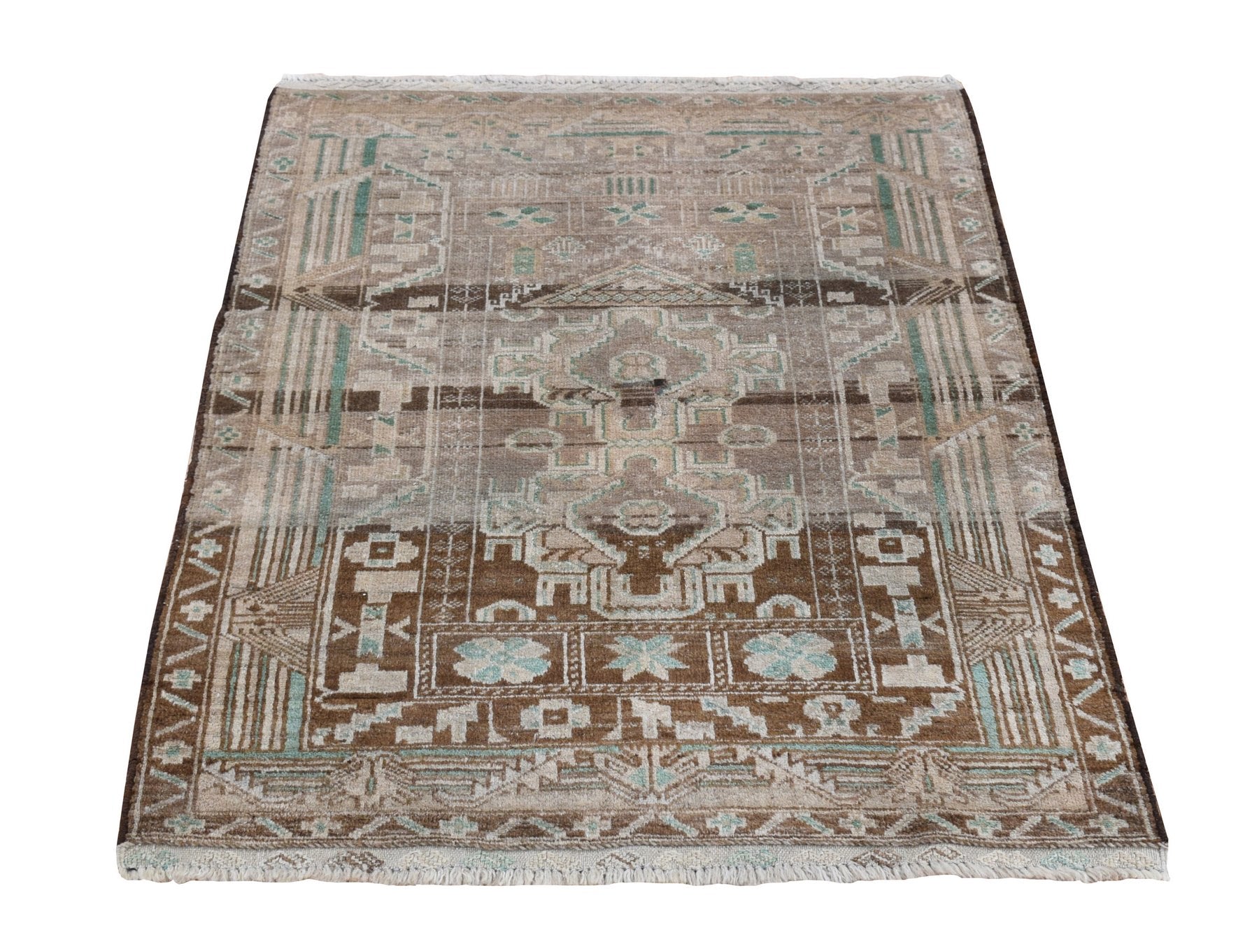 Baluch Tribal & Geometric hand-knotted wool rug in Brown, 2'9" x 3'9" — SKU O087960