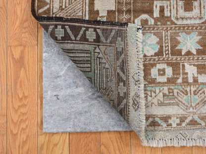 Brown 2'9" x 3'9" Tribal Hand knotted Wool Rug - Sku: O087960