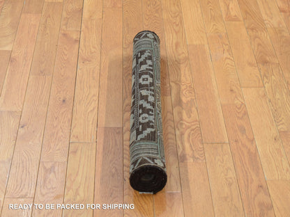 Brown 2'9" x 3'9" Tribal Hand knotted Wool Rug - Sku: O087960
