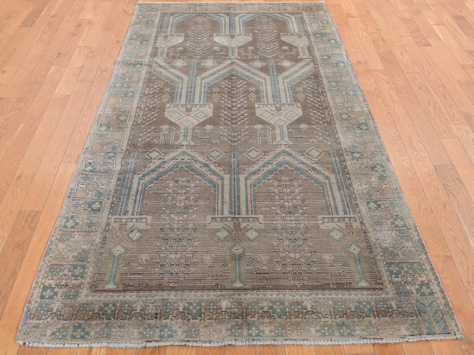 Baluch Tribal & Geometric hand-knotted wool runner in Gray, 4'1" x 9'2" — SKU O087961 (view 2)