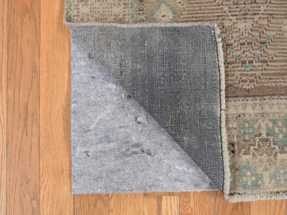 Baluch Tribal & Geometric hand-knotted wool runner in Gray, 4'1" x 9'2" — SKU O087961 (view 4)