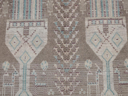 Baluch Tribal & Geometric hand-knotted wool runner in Gray, 4'1" x 9'2" — SKU O087961 (view 6)