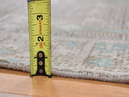 Baluch Tribal & Geometric hand-knotted wool runner in Gray, 4'1" x 9'2" — SKU O087961 (view 8)