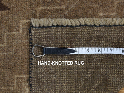 Brown 2'9" x 12'8" Tribal Hand knotted Wool Rug - Sku: O087963
