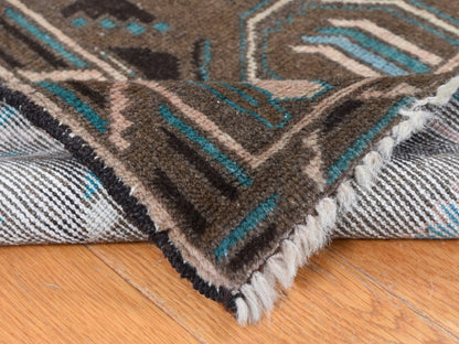 Brown 6'8" x 9'9" Tribal Hand knotted Wool Rug - Sku: O087968