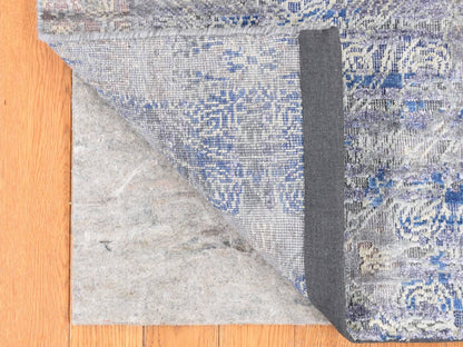 Blue 2'0" x 3'1" Modern and Contemporary Hand knotted Wool/Silk Rug - Sku: O087972