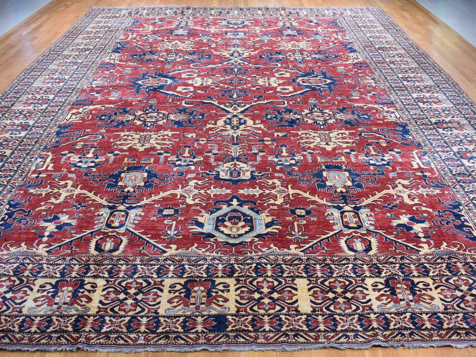 Kazak Kazak hand-knotted wool rug in Red & Ivory, 15'9" x 19'10" — SKU O087978 (view 2)