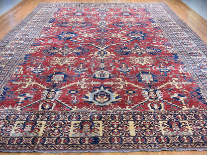 Kazak Kazak hand-knotted wool rug in Red & Ivory, 15'9" x 19'10" — SKU O087978 (view 2)