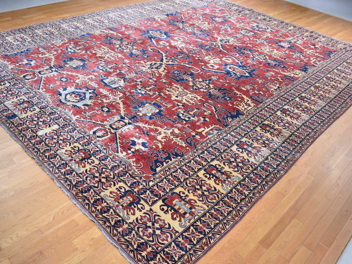 Kazak Kazak hand-knotted wool rug in Red & Ivory, 15'9" x 19'10" — SKU O087978 (view 3)