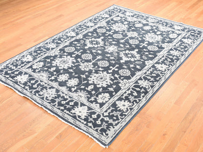 Green 6'1" x 9'0" Oushak / Peshawar Hand knotted Wool Rug - Sku: O087982