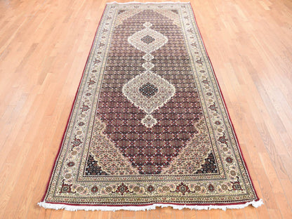 Tabriz Fine Oriental hand-knotted wool runner in Red & White, 5' x 12'9" — SKU O087985 (view 2)